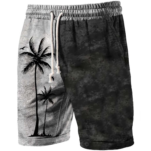 

Men's Classic Style Fashion Active Shorts Drawstring Elastic Waist Short Pants Sports Outdoor Casual Micro-elastic Graphic Patterned Coconut Tree Comfort Breathable Mid Waist White / Black S M L XL