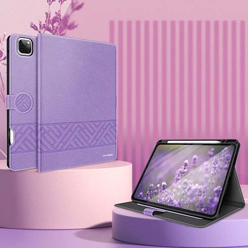 

Tablet Case Cover For Apple iPad Pro 12.9'' 5th iPad Pro 4th 12.9'' iPad mini 6th 2021 2020 iPad Pro 11'' 3rd Pencil Holder with Stand Flip Solid Colored TPU PU Leather