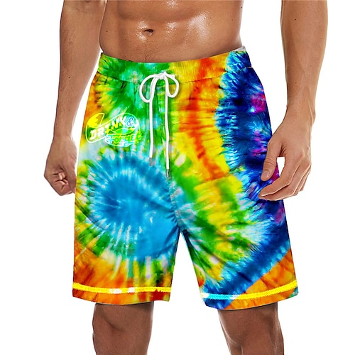 

Men's Swim Trunks Swim Shorts Quick Dry Board Shorts Bathing Suit Mesh Lining with Pockets Drawstring Swimming Surfing Beach Water Sports Tie Dye Printed Spring Summer