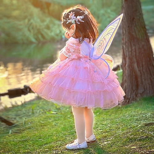 

Kids Little Girls' Dress Flower A Line Dress Daily Pink Knee-length Short Sleeve Princess Sweet Dresses Spring Regular Fit 2-8 Years