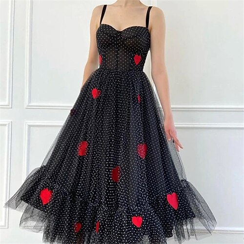 

Women's A Line Dress Maxi long Dress Black Sleeveless Heart Backless Mesh Spring Summer Spaghetti Strap Elegant Romantic Fashion 2022 S M L XL
