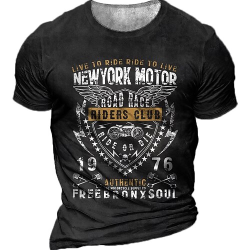 

Men's Unisex T shirt Tee 3D Print Graphic Patterned Car Letter Crew Neck Street Daily Print Short Sleeve Tops Designer Casual Vintage Big and Tall Black Army Green Brown / Summer