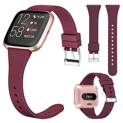 

1 pc Bracelet de montre connectée Compatible avec Fitbit Versa 2 / Versa / Versa Lite Silicone Montre intelligente Sangle Imperméable Ajustable Élastique Bracelet Sport Remplacement Bracelet