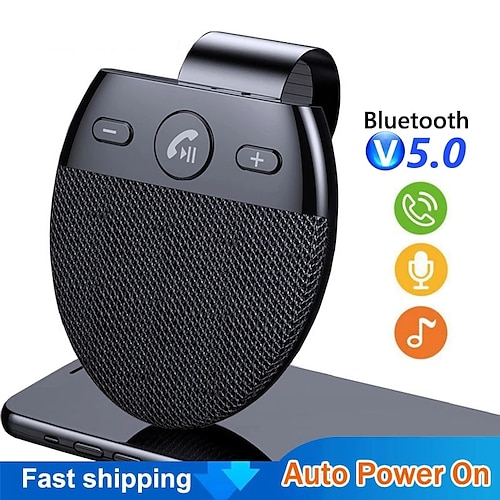 

Bluetooth Car Kit Handsfree Bluetooth 5.0 Speakerphone Wireless MP3 Music Player with Microphone Auto Power On / Connect