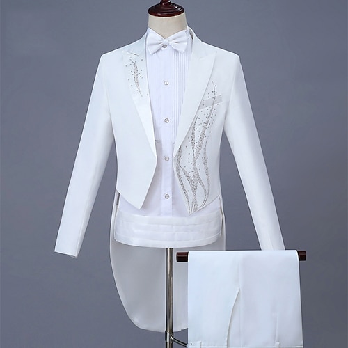 

The Great Gatsby Gangster Retro Vintage Roaring 20s 1920s Tuxedo Peak Lapel Men's Costume Vintage Cosplay Party / Evening Two Piece Coat Masquerade / Pants / Pants