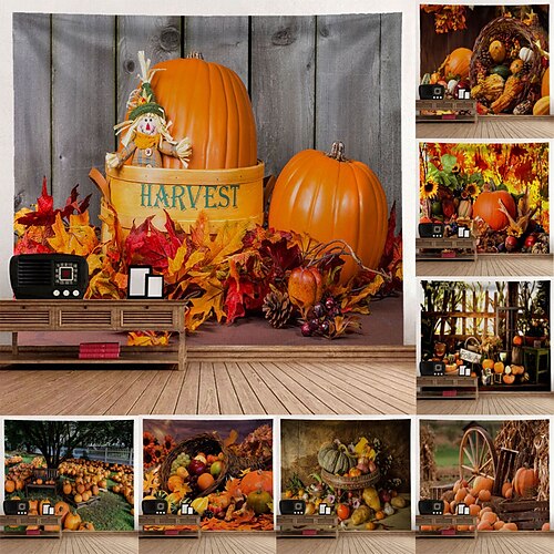 

Fall Harvest Wall Tapestry Art Decor Blanket Curtain Hanging Home Bedroom Living Room Decoration Polyester