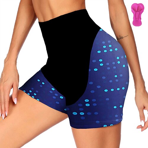 

21Grams Women's Bike Shorts Cycling Shorts Bike Padded Shorts / Chamois Bottoms Mountain Bike MTB Road Bike Cycling Sports Polka Dot 3D Pad Cycling Breathable Quick Dry Dark Blue Polyester Spandex