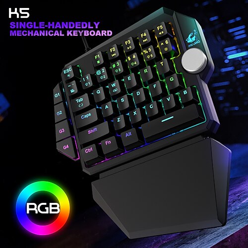 

Wired Gaming Keyboard Mini Keyboard Portable Lightweight Ergonomic Programmable RGB Backlit Keyboard with USB Powered 39 Keys