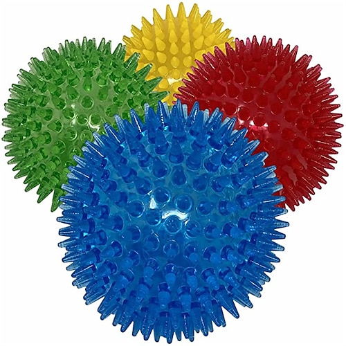 

Spikey Dog Balls (2 Pack) Squeaky Dog Toys Cleans Teeth for Healthier Gums Non-Toxic BPA-Free Dog Toys for Aggressive Chewers Spikey Balls in Red Blue Yellow and Green Dipperdap