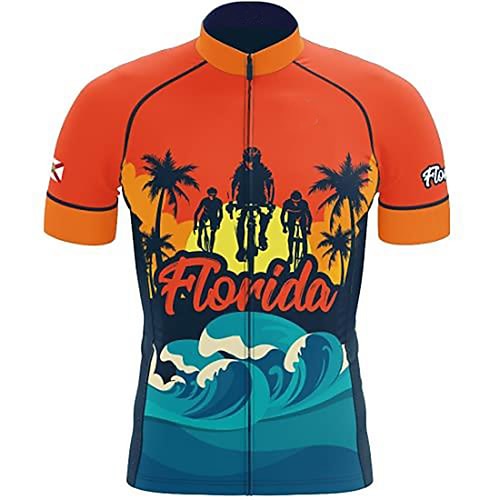 

Men's Cycling Jersey Cycling Jersey with Shorts Short Sleeve Bike Tracksuit Jersey Top with 3 Rear Pockets Mountain Bike MTB Road Bike Cycling Cycling Breathable Reflective Strips Back Pocket Orange