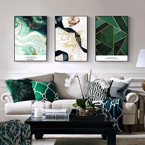 

cross border green gold agate abstract geometric oil painting nordic poster and photo wall art can be customized decorative painting core