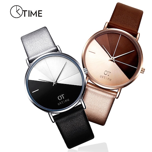 

Fashion Oktime Quartz Watch for Ladies Women Casual Waterproof PU Leather Wristwatches Gift