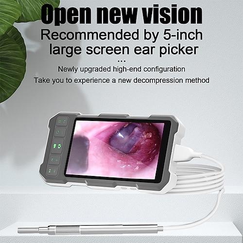 

Otoscope Ear Cleaner Earwax Remover Tools with 2MP 4.5 inch Inspection Camera 1.0m(3Ft) 2 mp Waterproof Recording Image and Video Function Portable LED Light Personal Care 10-30 mm T21