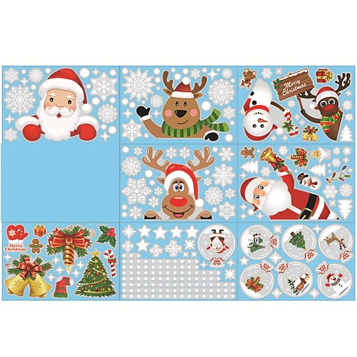 

5 Sheets Santa Claus Christmas Tree Christmas Bell Stickers for School Office Business Waterproof Self-adhesive Aesthetic for Women Men Girls