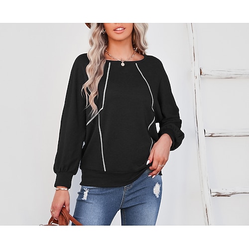 

Women's Sweatshirt Pullover Plain Sports Streetwear Active Casual Hoodies Sweatshirts Black Blue Khaki