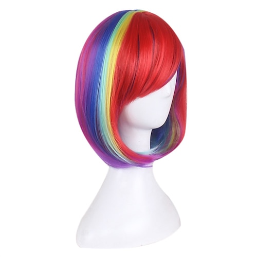 

Synthetic Wig Straight With Bangs Machine Made Wig Short A1 A2 A3 A4 Synthetic Hair Women's Soft Classic Easy to Carry Pink Red Blue / Daily Wear / Party / Evening