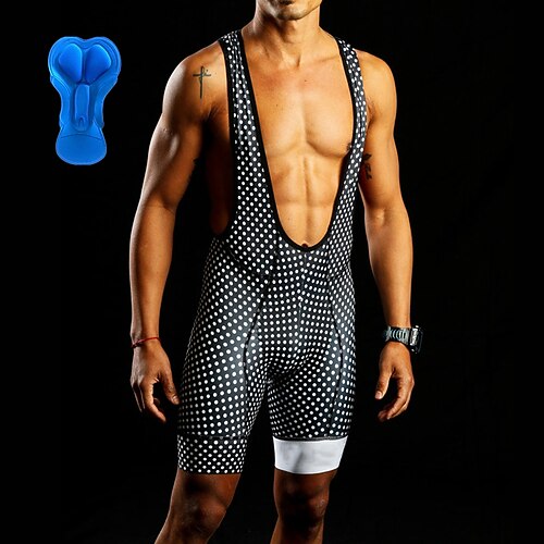 

21Grams Men's Cycling Bib Shorts Bike Bottoms Mountain Bike MTB Road Bike Cycling Sports Polka Dot 3D Pad Cycling Breathable Quick Dry Black Polyester Spandex Clothing Apparel Bike Wear / Stretchy