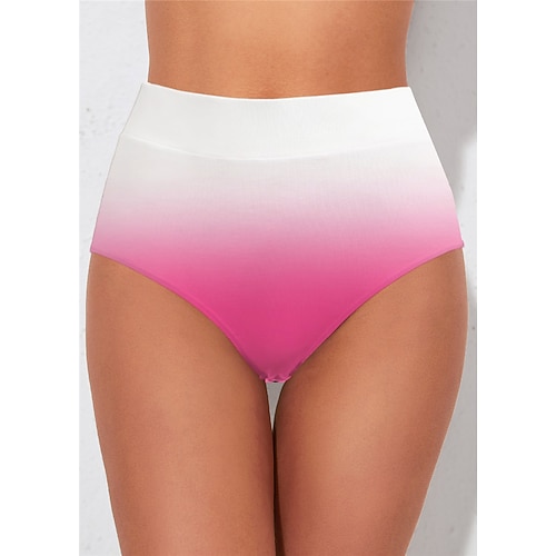 

Women's Swimwear Cover Up Beach Bottom Normal Swimsuit Printing High Waisted Gradient Color Rosy Pink Bathing Suits Sports Vacation Fashion / Sexy / Modern / New