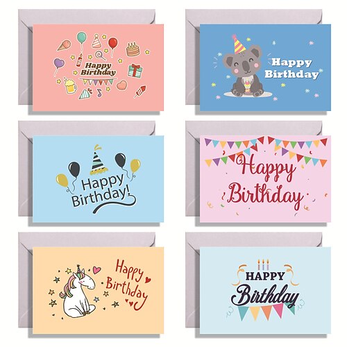 

12pcs Birthday Candy Card Congratulations Cards for Gift Decoration Party with Envelope 125.9 inch Paper