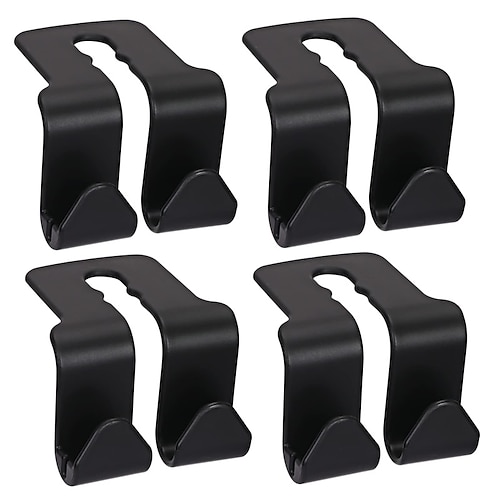 

Car Seat Headrest Hooks 4 Pack Durable Car Back Seat Hooks Hanger for Purses and Bags Organizer Storage Hooks for Handbag Purse Grocery Bags Cloth fit Universal Car Vehicle-Black