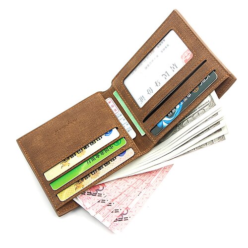 

Passport Holder & ID Holder Personality Men's Wallet Short Large Capacity Fashion Casual Frosted Pu Wallet Multi-card Wallet