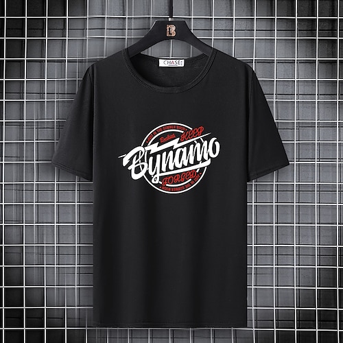 

Men's T shirt Tee Print Graphic Prints Slogan Letter Crew Neck Casual Daily Print Short Sleeves Tops Casual Fashion White Black / Summer / Summer