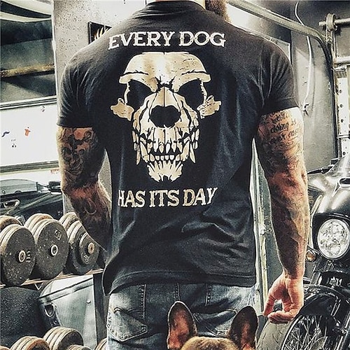 

Men's Unisex T shirt Tee Skull Crew Neck Blue Black Print Outdoor Street Short Sleeve Print Clothing Apparel Sports Designer Casual Big and Tall / Summer / Summer