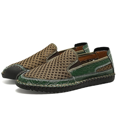 

Homme Mocassins et ChaussonsD6148 Casual Classique du quotidien Bureau et carrière Polyuréthane Noir Vert Marron Printemps Eté