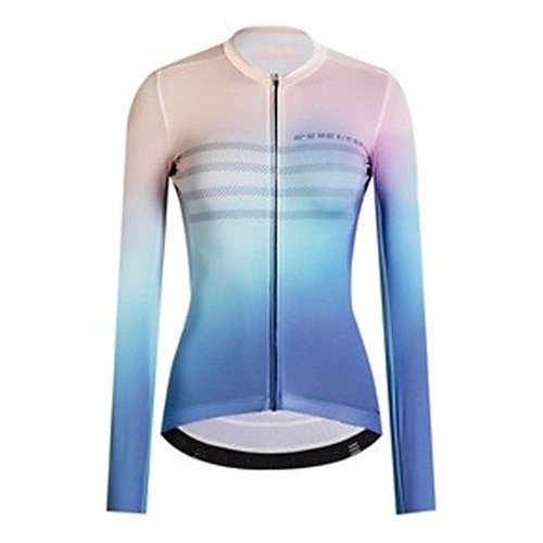 

21Grams Women's Cycling Jersey Long Sleeve Bike Jersey Top with 3 Rear Pockets Mountain Bike MTB Road Bike Cycling Breathable Quick Dry Moisture Wicking Blue Gradient Spandex Polyester Sports