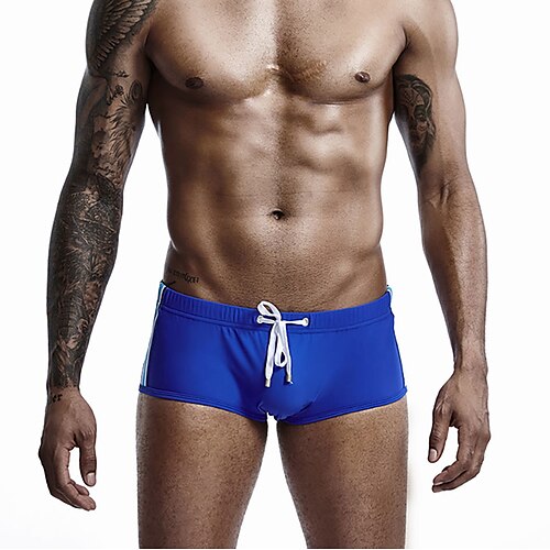 

SEOBEAN Men's Swim Trunks Swim Shorts Quick Dry Bathing Suit Bottoms Drawstring Swimming Surfing Water Sports Solid Colored Printed National Flag Summer