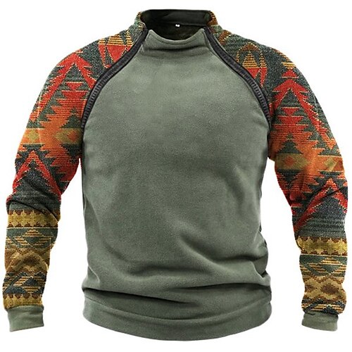 

Men's Sweatshirt Pullover Graphic Patterned Color Block Zipper Print Casual Daily Sports 3D Print Basic Streetwear Hoodies Sweatshirts Gray