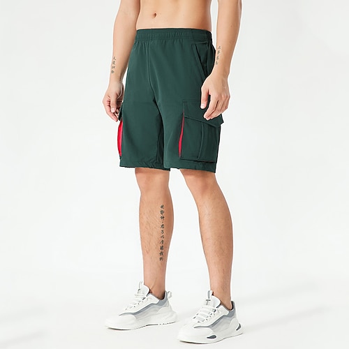 

Men's Running Shorts Pocket Elastic Waistband Shorts Athletic Athleisure Spandex Breathable Quick Dry Soft Fitness Gym Workout Running Sportswear Activewear Solid Colored Green Black Dark Green