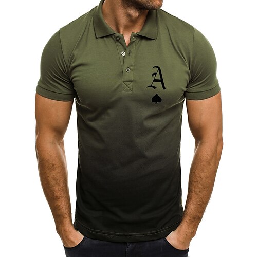 

Per uomo POLO Camicia da golf Golf Esterno Ufficio Collo a polo Classico Manica corta Informale Taglio attillato Pop art Alfabetico Color Block Pulsante frontale Estate Primavera & Autunno Standard