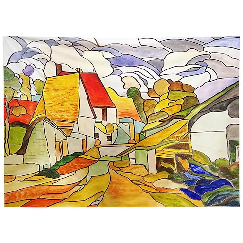 

Wall Tapestry Art Deco Blanket Curtain Picnic Table Cloth Hanging Home Bedroom Living Room Dormitory Decoration Polyester Fiber Autumn Harvest