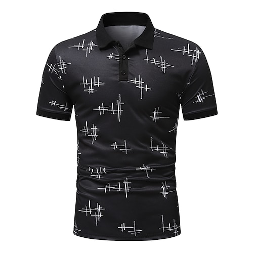 

Men's Collar Polo Shirt Polo Graphic Classic Collar Black Casual Daily Short Sleeve Clothing Apparel Fashion