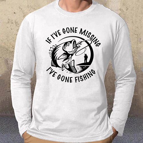 

Men's T shirt Tee Hot Stamping Graphic Patterned Letter Crew Neck Street Daily Print Long Sleeve Tops Designer Casual Fashion Comfortable White Black Blue