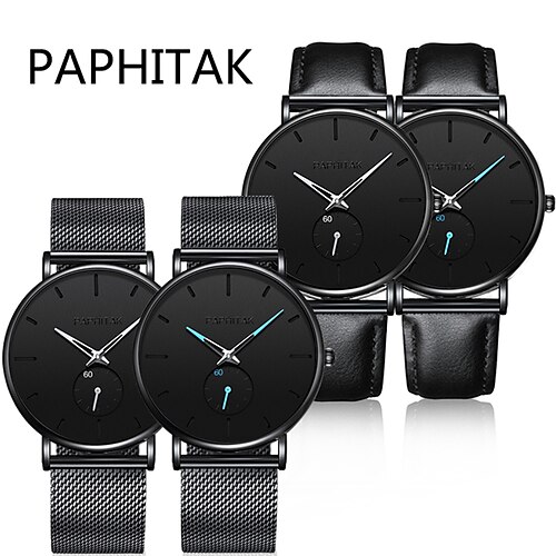 

Fashion Men Stainless Steel Quartz Watch Mens Waterproof Alloy Business Wristwatches Gift Watch