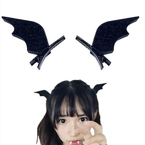 

12 Pcs Black Wings Hairpin Devil Wings Hairpin Halloween Devil Bat Headband