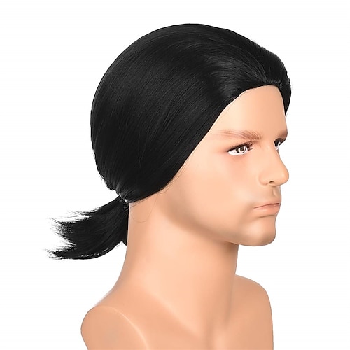 

70s Wig Short Straight Black Wig for Men Pulp Fiction Wig Cosplay Costume Party