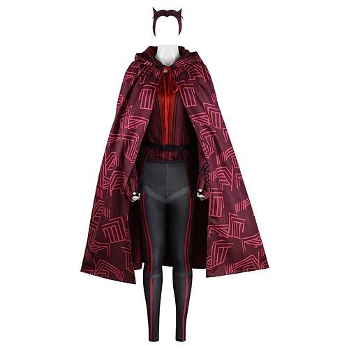 

Scarlet Witch Scarlet Witch Cloak Outfits Masquerade Women's Movie Cosplay Cosplay Red Top Pants Shawl Masquerade Polyester / Gloves / Headwear / Waist Belt / Gloves / Headwear