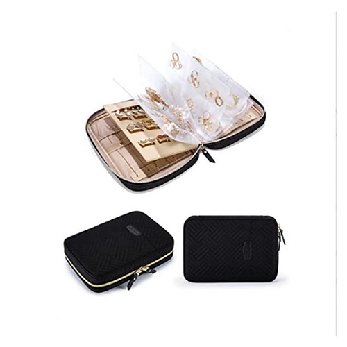 

New Portable Jewelry Bag Jewelry Travel Storage Box Clip Jewelry Bag Transparent Clutch