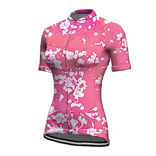 

21Grams Women's Cycling Jersey Short Sleeve Bike Top with 3 Rear Pockets Mountain Bike MTB Road Bike Cycling Breathable Quick Dry Moisture Wicking Rose Red Floral Botanical Spandex Polyester Sports