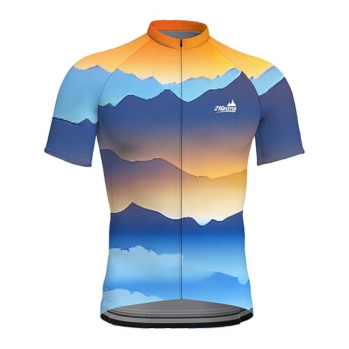 

21Grams Men's Cycling Jersey Short Sleeve Bike Top with 3 Rear Pockets Mountain Bike MTB Road Bike Cycling Breathable Quick Dry Moisture Wicking Reflective Strips Royal Blue Graphic Polyester Spandex