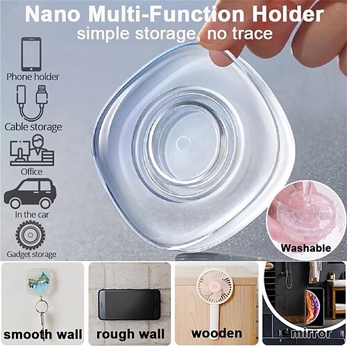 

Multifunctional Nano Magic Sticker Phone Holder Reusable Casual Paste Universal Wall Sticker Car Holder Desk Lazy Bracket Stand
