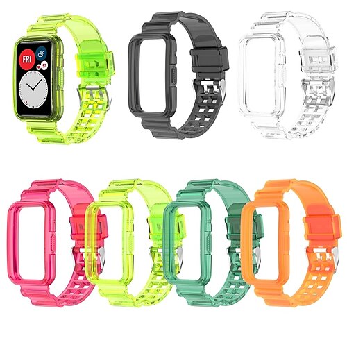 

1 pc Smart Watch Band Compatible with Huawei Huawei Watch Fit 2 Smartwatch Strap Translucent Sport Band Replacement Wristband