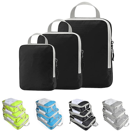 

Compressible storage bag set Three-piece Compression Packing Cube Travel Luggage Organizer foldable Travel Bag Organizer