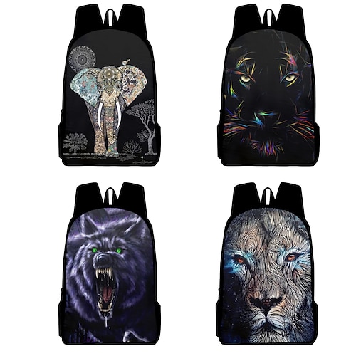 

School Backpack Bookbag Animal for Student Kids Boys Wear-Resistant Large Capacity Adjustable Shoulder Straps Oxford Cloth School Bag Back Pack Satchel 15.811.85.1 inch