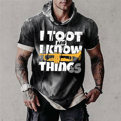 

Men's Pullover Hoodie Sweatshirt Graphic Patterned Letter Print Daily Sports Holiday 3D Print Designer Casual Hoodies Sweatshirts Black