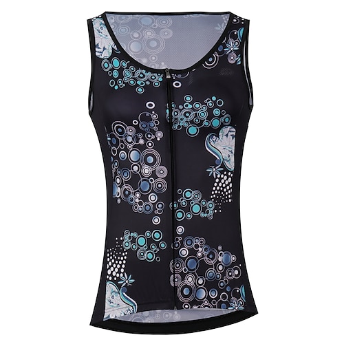 

21Grams Women's Cycling Vest Sleeveless Black Polka Dot Bike Breathable Quick Dry Reflective Strips Back Pocket Polyester Spandex Sports Polka Dot Clothing Apparel