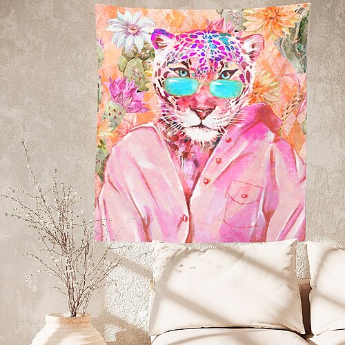 

Colorful Leopard Botanical Floral Print Tapestry 1 Piece
